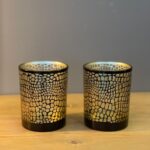 Mars & More waxinelichthouder croco mat zwart medium